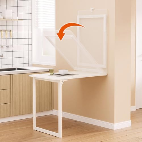 Tavolo pieghevole a ribalta invisibile montato a parete, Tavolo da pranzo per cucina, Tavoli pieghevoli, Banco da Lavoro Multifunzione per L'home Office, soggiorno 90x60 cm/35,5x24 pollici