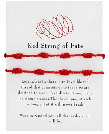 ZXfad 2pcs Braccialetto di Coppia con filo rosso, Braccialetto Portafortuna da Donna, regalo per amici, Regalo di Coppia, Braccialetto con filo Rosso