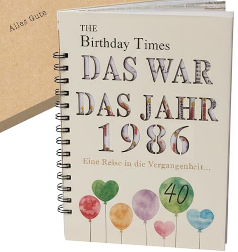 the lazy panda card company Das Jahr, das 1986 war - Karte Buch zum 40. Geburtstag mit Details zum Geburtsjahr Geburtstagskarte (1986)