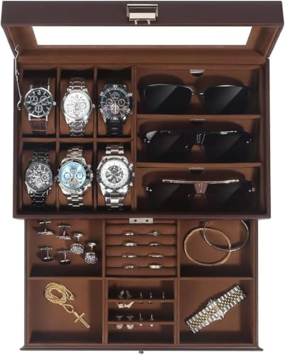 Watch Jewellery Box Organiser, Brown