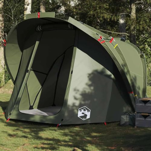 Fisketält för 4 personer, olivgrön, vattentätt med 185T polyester, 260 x 276 x 179 cm, lätt campingtält med markpresenning, vindtätt och andas för utomhus, vandring, festival