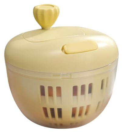 salladsslungor, 803ML - Halkfri diskskål med durkslag for effektiv förberedelse i kök, utomhus, camping, picknick(Yellow)