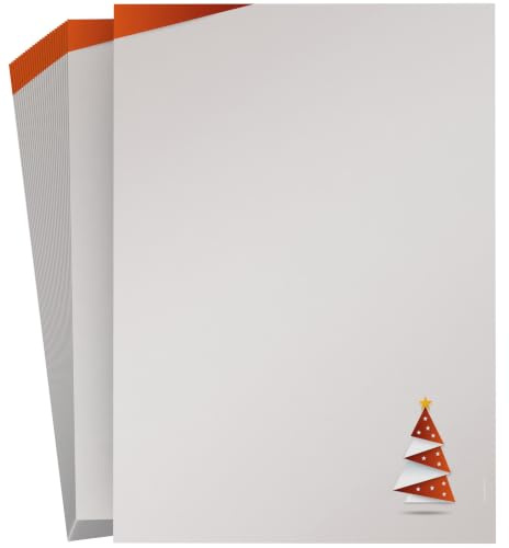 Weihnachtsbriefpapier | Weihnachtsorigami ROT | 100 Blatt Motivpapier DIN A4