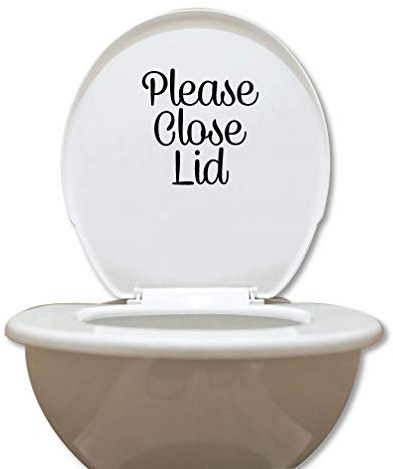Bathroom Toilet Please Close Lid Toilet Lid Vinyl Decal Sticker Sign