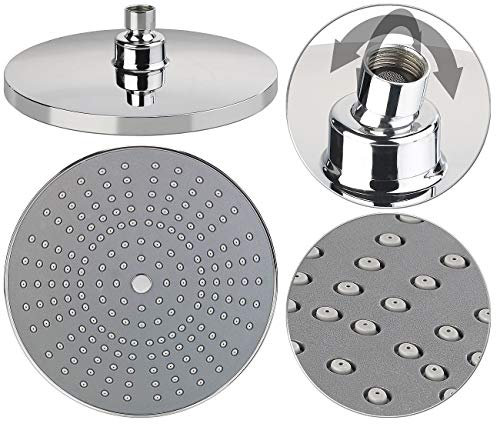 BadeStern Einbauduschkopf: Verchromte Regendusche, runder Schwenkkopf, Kalk-Schutz-Düsen (Kopfbrause, Duschkopf Regendusche, Wellness)