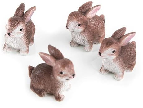 Logbuch-Verlag 4 kleine Osterhasen Hasen Figuren 4 cm Ostern Deko Geschenk mini Ostergeschenk Kinder Kollegen