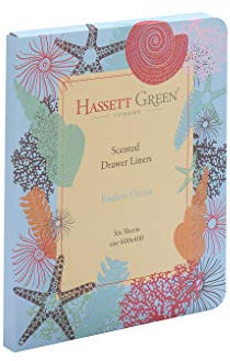 Hassett Green London - Endless Ocean Duft Schubladeneinlagen - Einzelpackung mit 6 Blatt Größe 600 x 400 mm (einzeln)