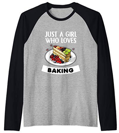 Just A Girl Who Loves Baking Disfraz De Pastelero Camiseta Manga Raglan