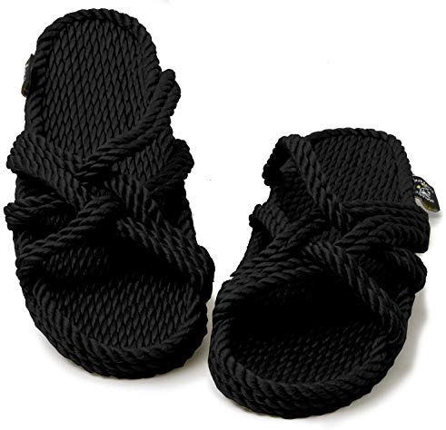 Nomadics Slip On Unisex-Erwachsene Sandale aus Seil Black, 40