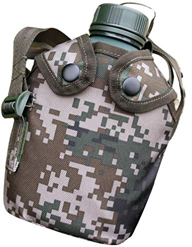 VICASKY 1 Set Bollitore Di Sopravvivenza Militari Bottiglia Di Acqua Mimetica Mensa Da Viaggio Mensa Da Trekking Mensa Sport Brocca Di Acqua Vimini Di Rattan Bollitore Acqua Mensa