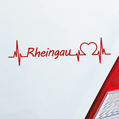 Hellweg Druckerei Auto Aufkleber Rheingau Puls Herzschlag Fun Sticker Heckscheibenaufkleber Autoaufkleber mit Ferien Region Motiv
