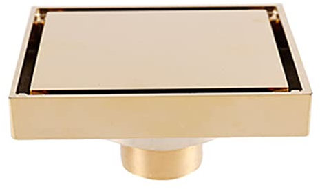 Bodenablauf Quadrat Badezimmer Ablaufrinne aus Messing,Duschablauf Gitter,Bodensiphon,Duschabfluss Duschablaufrinne Badablauf Flache Decke mit Unsichtbarem Aussehen,Ablauf für Badezimmer,15x15cm