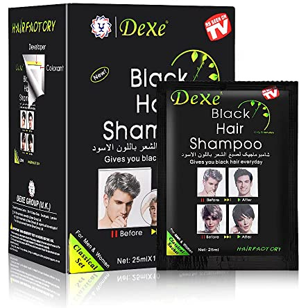 Instant Black Hair Shampoo, Haarfärbe-Shampoo für Männer und Frauen - Einfache Anwendung - 100% Grauabdeckung - Schnell und einfach - Hält 30 Tage 3 in 1 Schwarz Haarfarbe (Tabletten Schwarz)