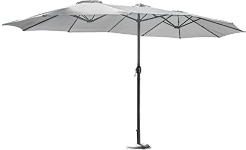 Harrier Ombrellone A Doppio Braccio 4.6m - Ombrellone Con Telo E Base Opzionali | Parasole Bianco,Nero E Grigio | Grande Ombrellone (Solo Ombrellone, Bianco)