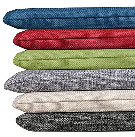 2 cm Gartenbankkissen für 2-Sitzer/3-Sitzer, für drinnen und draußen, 100/120 cm lang, Sitzkissen für Esszimmer/Terrasse/Schaukel (140 x 35 cm, Rot)