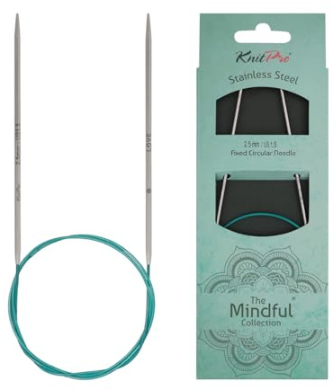 KnitPro 36053 Rundstricknadel Mindful 2,50 mm englisch, Blaugrün, 2,5 mm, 40 cm