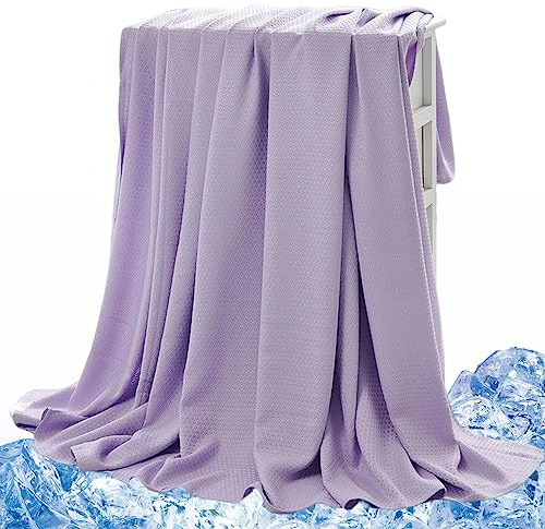 Couverture rafraîchissante de voyage - Couverture rafraîchissante - Couverture d'été - Double face - Couette d'été fraîche pour climatisation - Pour fibres de bambou - Légère et fine - Respirante