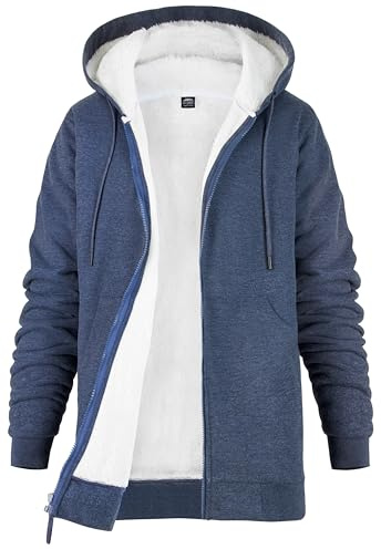 CityComfort Felpe con Cappuccio da Donna, Felpa Donna Invernale con Zip Foderata in Pile Sherpa, Abbigliamento Caldo e Morbido, 2 Tasche, S-XL