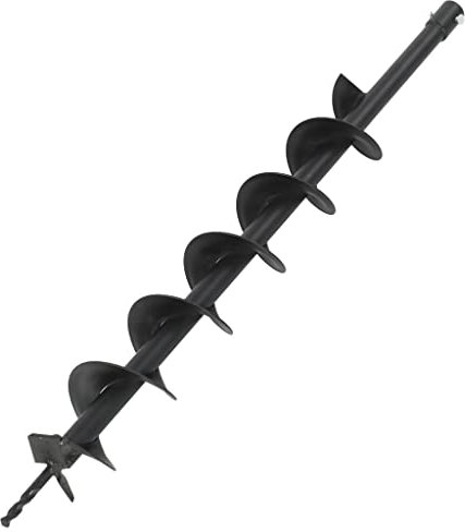 FIRBNUS Perceuse de Tarière Acier 100 mmx800 mm Noir Foret de Tarière de Perçage au Sol Equipée Tige de Connexion de 20 mm pour Plantation d'arbres Construction de Routes Pose de Poteaux de Clôture