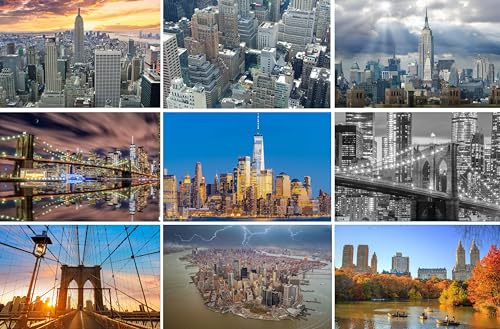 Fotografie Torsten Ackermann Set di cartoline New York (USA): 9 singole carte/cartoline - Foto Immagini: Manhattan Empire State Building Brooklyn Bridge Central Park