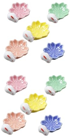 MAGICLULU 10 Pièces Repose- en céramique Fleur de Cerisier Repose- de Style Porte- Fleuri Couverts de Table étagère à Fleur de Cerisier Animal