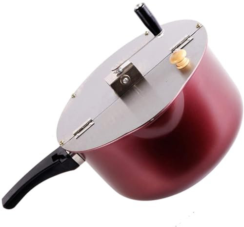 MNBVH Stove Top Popcorn Maker, Manual Non-Stick Popcorn Pot, With Anti-Scalding Handle And Detachable Lid, Used In Cinemas, Universal For Gas Induction Cooker