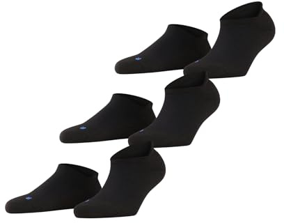FALKE Unisex Sneakersocken Cool Kick Sneaker Multipack U Sn weich atmungsaktiv schnelltrocknend kurz einfarbig 3 Paar, Schwarz Black 3000, 42-43