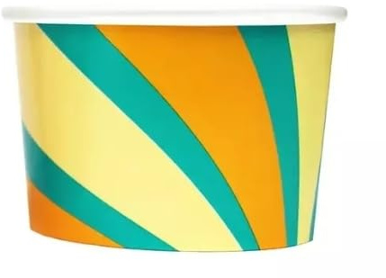 Ksp partners ltd e-commerce Ice Cream Cups 200ml Disposable Ice Cream Bowls, Paper Dessert Bowls Treat Cups Frozen Yogurt Takeout Food Containers (50, 4oz)