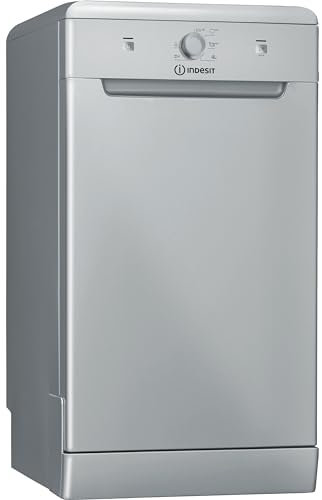 Indesit Freestanding Slimeline Dishwasher - Silver - 9 Place Settings - F Rated - DF9E 1B10 S UK