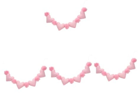 STOBAZA 4stücke Filz Herz Hängedekoration Süßes Valentinstagsornament Für Schlafzimmer Kreative Raumdekoration Rosa Für Hochzeiten Geburtstagsfeiern Und Mehr