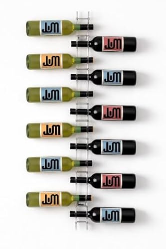 JUM Weinregal aus Acrylglas für 12 Flaschen - modernes und stylisches Wandregal, transparent, platzsparend, hochwertiges Flaschenregal - Wandmontage inkl. Schrauben