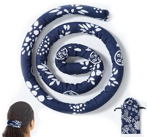 1Pc Fashionable Bendable Hair Ties Soft Comfortable Spiral Lock Hair Tie Elastic Hair Ties Long Dreads for Women and Men Ponytail Holders (Blue)