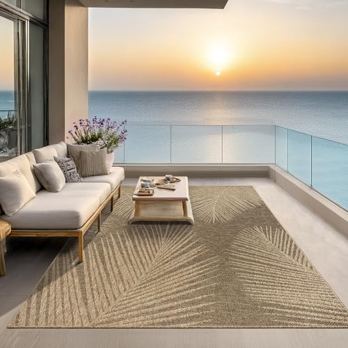 the carpet Kansas – tappeto indoor/outdoor in juta naturale, resistente e facile da pulire, ideale per terrazza, balcone o soggiorno - Natura - ca. 160 x 230 cm