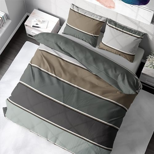 DILIOS Bettwäsche 135x200 Baumwolle, 2-teilig mit Reißverschluss, Premium | 1 Bettbezug 135x200 cm + 1 Kissenbezug 80x80 cm, 100% Baumwolle, Renforcé, OEKO-TEX, atmungsaktiv, ganzjährig nutzbar