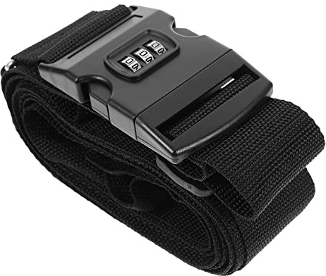 minkissy 1 Pièce Sangle de Bundling de renforcement Ceinture de Liaison de fret Ceinture de Chargement de Reliure de Valise à Bagages Pompon Black