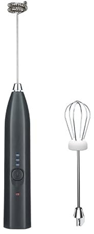 SAGELSHN Espumador de Leche Portátil Espumador De Leche Recargable De 3 Velocidades, Fabricante De Espuma De Mano con Batidor De Acero Inoxidable para Café Batidor te Matcha(Black)