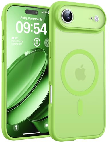 TOCOL für iPhone Air Hülle, Kompatibel mit MagSafe, Matt Grün | Eingebauter Magnetring, Vollständiger Kameraschutz, Militärschutz Stoßfest Kratzfest Haltbarkeit, Durchscheinend Rückseite