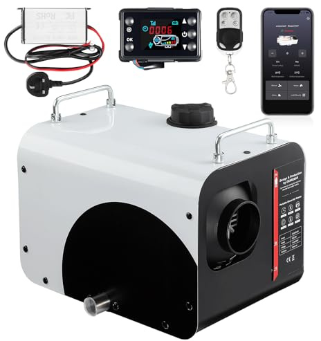 GEARFLOW Diesel Air Heater, 8KW 12V/24V Portable Night Parking Heater w/LCD Display, Remote Control, Bluetooth APP Control, Low Noise, for Campervan, Trucks, Camper, Vans, RV, Motorhome, Garage