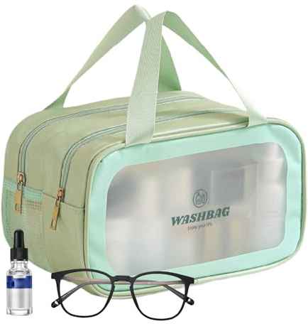 Beauty case da viaggio – organizer per trucchi con scomparti multipli | Custodia portatile per shampoo, lozione detergente per il viso | Custodia leggera per la cura della pelle | Borsa compatta per