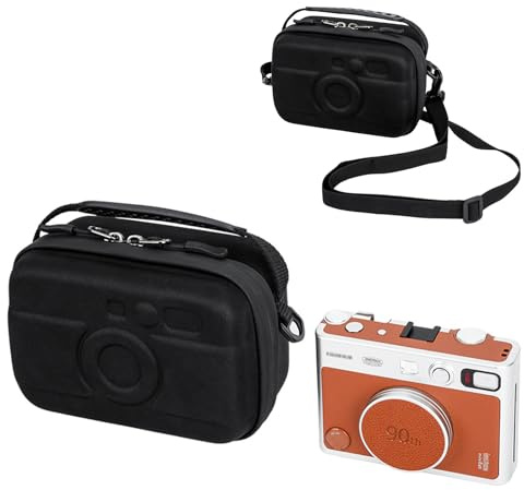 KIWIFOTOS Custodia rigida da viaggio per fotocamera con tracolla, custodia compatta per fotocamera Fujifilm X100 Series, X-E5, Insta Mini EVO/Liplay, Leica Sofort, Kodak Mini Shot 2, dimensioni 154 x