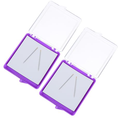 SAFIGLE Magnetischer Nadelhalter 2 Stück Quadratisch Kompakt Magnetische Nadelsaugbox Aufbewahrung Für Nähnadeln Stecknadeln Büroklammern Heimwerker