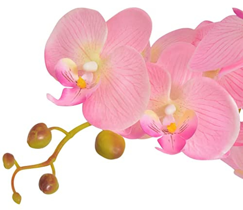 Generico Orchidea Artificiale con Vaso75 cm Rosa,Rosa,4.8kg,244426