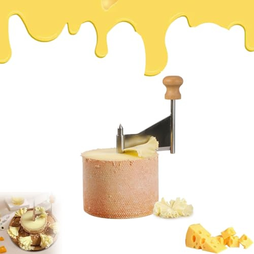 Cheese Curler Wheel - Wooden Cheese Slicer Board, Create Beautiful Rose-Shaped Shavings, Cheese Curler Flower Maker Wheel Slicer, for Chocolate, for Block Butter Chocolate, Restaurants, Cafes