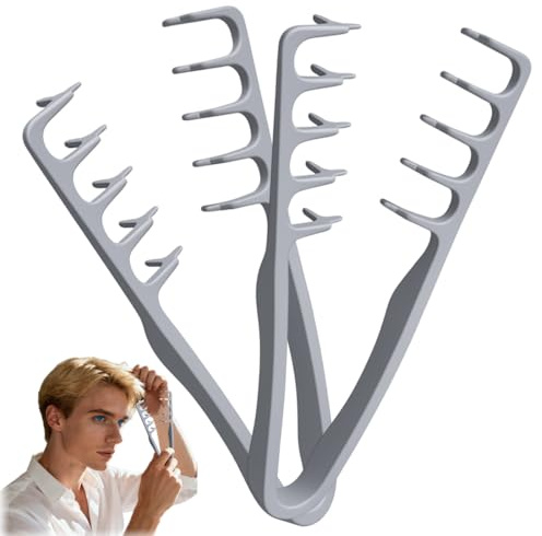 IWIDYA 2 Piezas Peine Texturizador Hombre - Peine de Dientes Anchos, Herramienta para Dar Volumen a Las Raíces para Raíces y Flequillo, para todo tipo de cabello-(B)