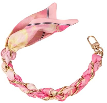 CHIZISX Dragonne de poignet en métal et tressé avec double boucle pour une fixation sécurisée Longueur 32 cm