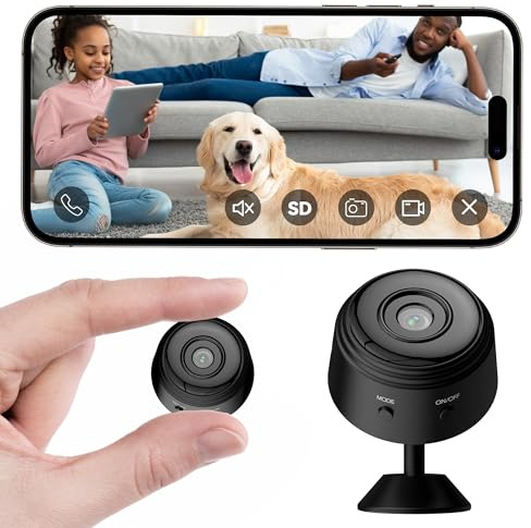 Mini cámara espía oculta WiFi 1080P interior microcámara espía wifi invisible con audio, mini cámara de vigilancia inalámbrica seguridad para casa Spy Cam con detección de movimiento control App