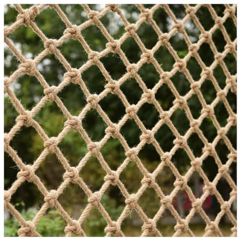 YushenFu Rete di Protezione E Sicurezza per Bambini (Diametro 10 Mm) – Rete Decorativa in Corda per Interni Ed Esterni – Rete in Corda di Canapa per Arrampicata E Sicurezza Bambini(Size:3 * 4m)