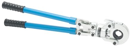 Crimpadora hidráulica, estuche completo con 8 mandíbulas intercambiables, engarzado tubo multicapa Pex Alu Pb y cobre 12-32mm, cabeza giratoria 360°, fuerza 6 toneladas