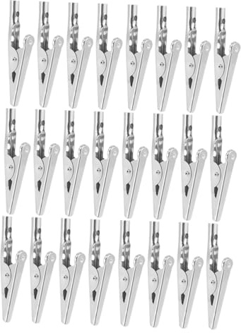 SOESFOUFU 24 Pezzi Morsetti Coccodrillo in Acciaio Inox 51mm Clip di Alligatore Resistenti alla Ruggine per Saldatura e Uso Domestico