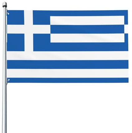YYHHAOFA Bandiera greca con stampe da esterni, 9 x 1,5 m, bandiera in poliestere resistente per prato, patio e decorazioni per feste